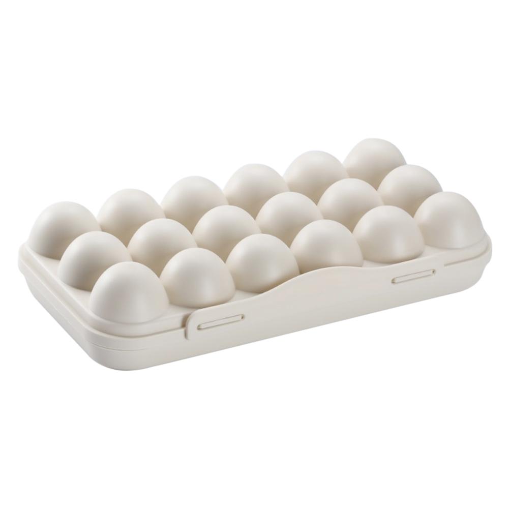 Eggs Tray Transparent Thicken Plastic Egg Storage Container 12/ 18 Grid Egg Holder For Home Refrigerator Kitchen Egg Storage Box: G  18 grids