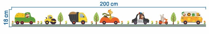 Cartoon Car Road Track Wall Stickers for Kids room Living room Bedroom Background Wall Decor Art Mural: 119