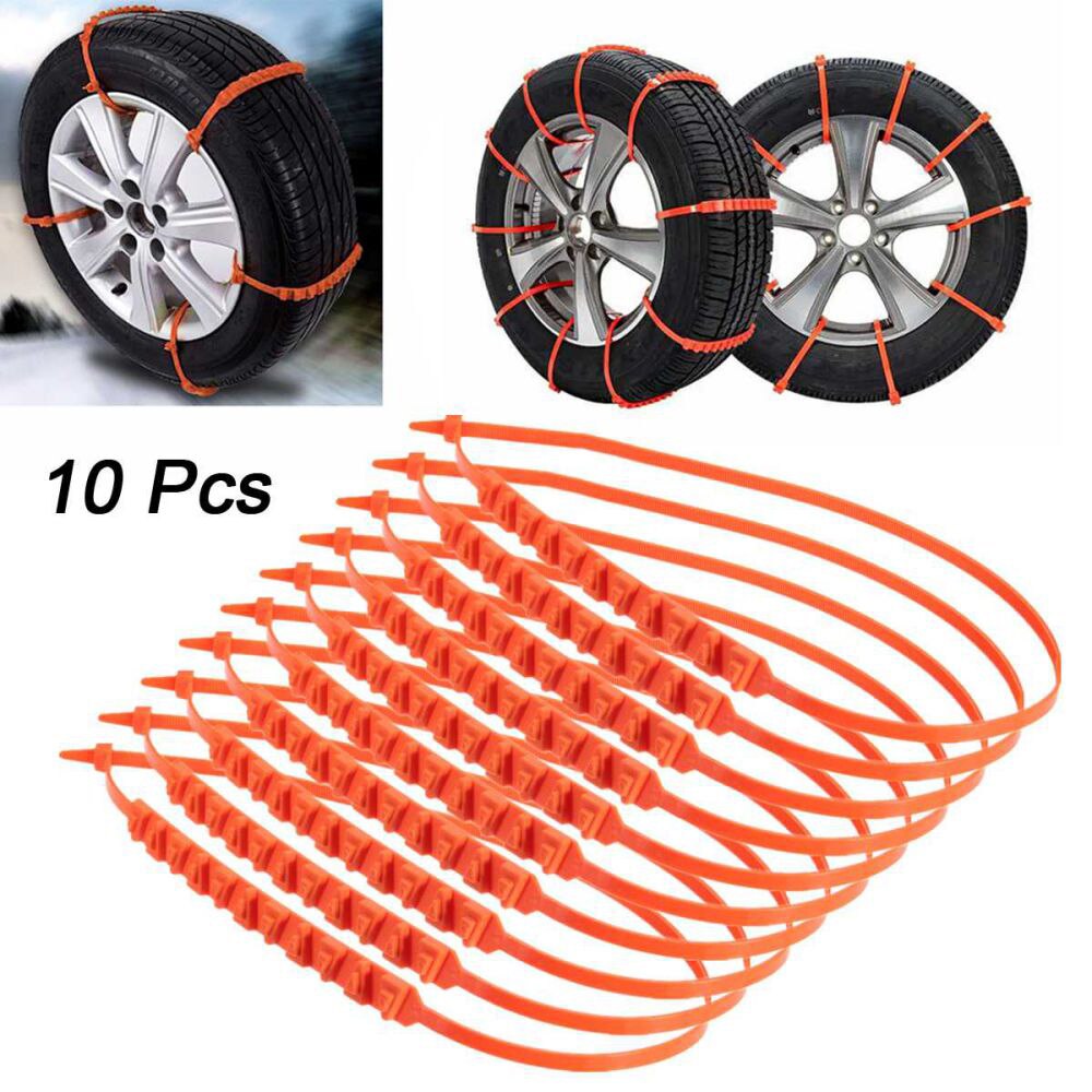 Bridas antideslizantes para cadena de nieve, 10 piezas, nailon, para coche y SUV