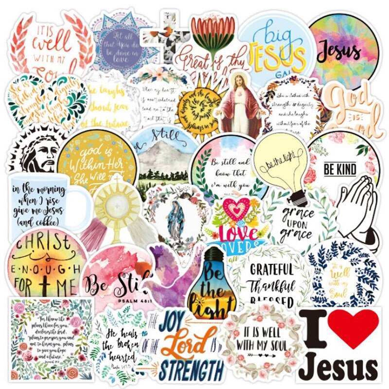 10/30/50Pcs Christendom Zegen God Jezus Houdt U Stickers Voor Fiets Telefoon Koffer Gitaar Skateboard Waterdicht sticker