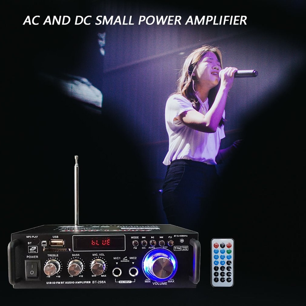 600W Digitale Hifi Bluetooth Stereo Audio Versterker Sd Fm Mic Auto Thuis Duurzaam Boven 200W BT-298A Onleny