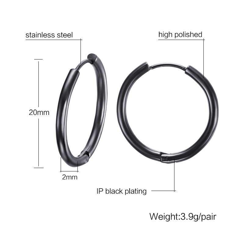 Lip ring met septum voor mannen oorbel kraakbeen roestvrij staal septums sieraden 11mm,20mm,25mm 4 kleur: 20mm zwarte