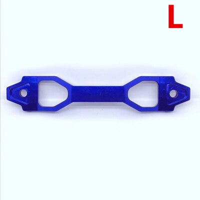 Soporte de sujeción para batería de coche, soporte de sujeción de aluminio negro/azul/rojo: Blue  L