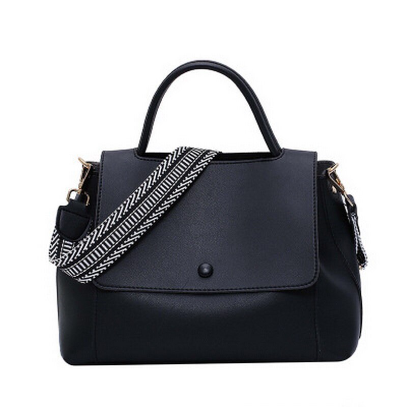 Ansloth luxe handtassen met hoge capaciteit damestassen zachte pu leren schoudertassen eenvoudige koerierstas dames hps 979: Zwart