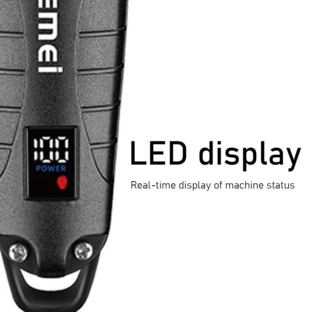 Kemei KM-2293 Full Metal Trimmer for Men Zero Gapped Finishing Machine DLC T-Blade Hair Trimmer Machine LED Haircut