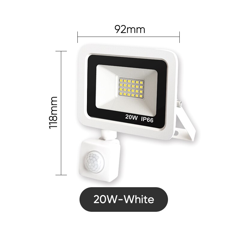 LED Floodlight RIP Motion Sensor IP66 Outdoor Waterproof 10W 20W 30W 50W 100W Garden Landscape Spotlight Gateway Wall Light: White 20W / Cool White(5500-7000K)