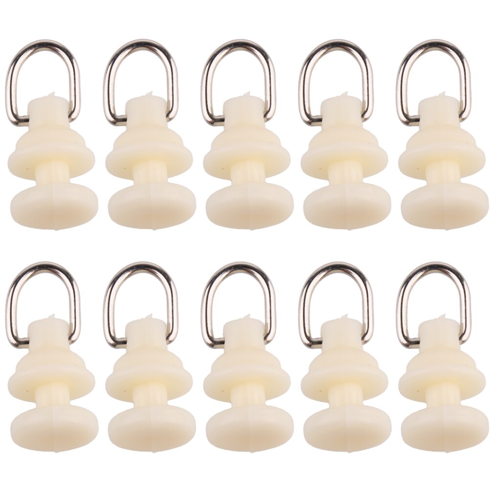 20Pcs Glide White Drape Curtain Hooks Glider Rail Track Runner 20mm/15mm