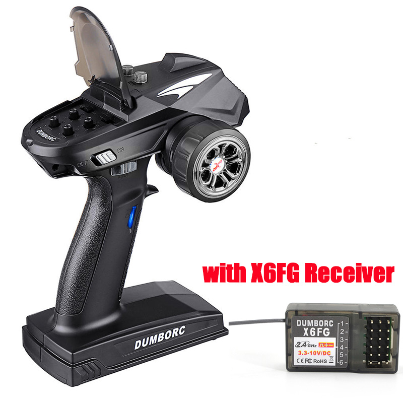 DumboRC X6 RC Transmitter 2.4G 6CH with X6FG / X6F Gyro Receiver Remote Control for Rc Car Boat Tank RC Vehicle Model Toy Parts: Burgundy