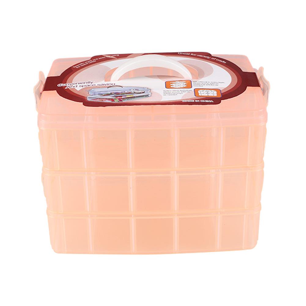 Make-up organizer lades plastic cosmetica opbergdoos sieradencontainer make-up koffer make-up kwasten houder organizers: Oranje