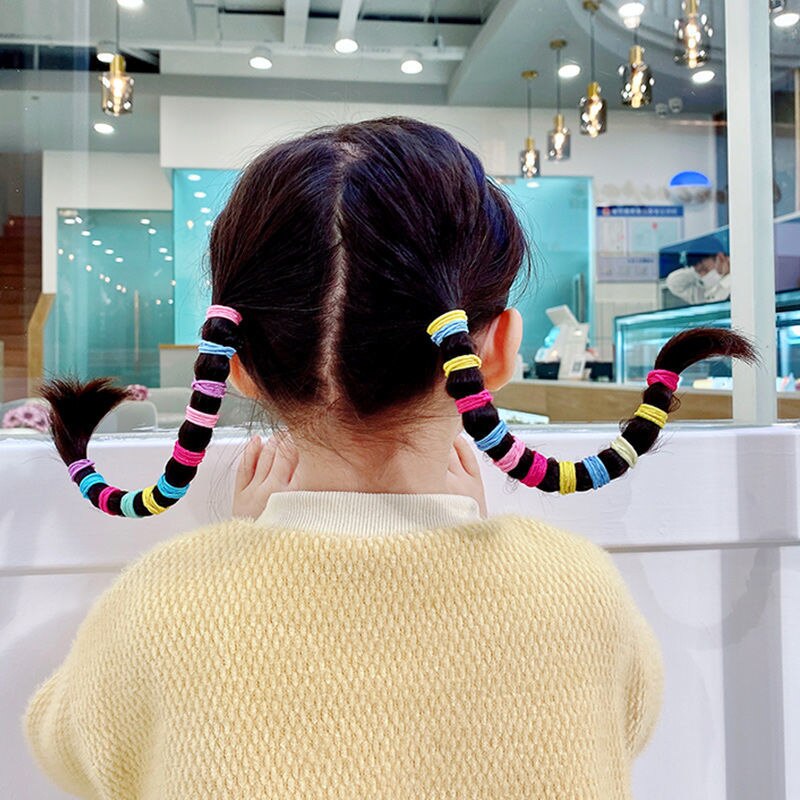 Enfants cheveux accessoires coiffure 20-300 pcs/Pack filles coloré Nylon petites bandes de cheveux élastiques enfants doux cheveux enfants chapeaux
