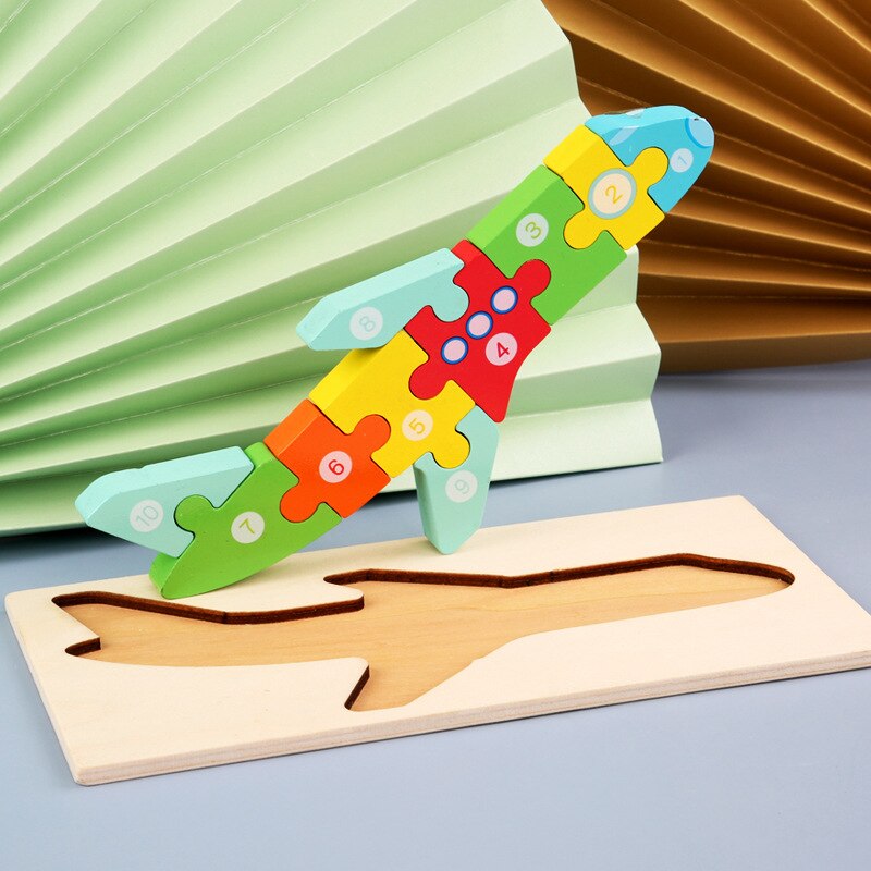 Baby Kids Houten Dier Verkeer Puzzel Vroeg Leren Educatief Speelgoed Voor Kinderen Brain Teaser Puzzel 3D Speelgoed
