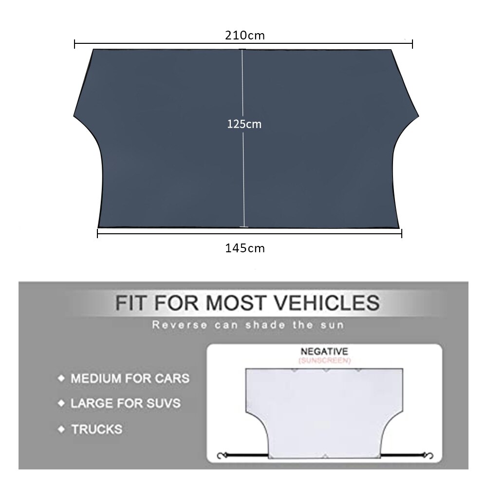 Car Magnet Windshield Cover Snow Cover Sunshade Ice Snow Frost Protector Winter Wind Protector Magnetic Car Shield Sun Shade