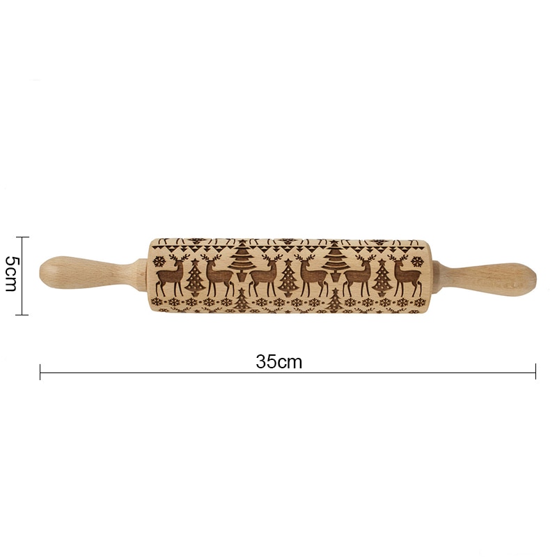 Valentine's Day DIY Christmas Embossing Rolling Pin Various pattern Baking Cookies Biscuit Fondant Cake Dough Engraved Roller: G