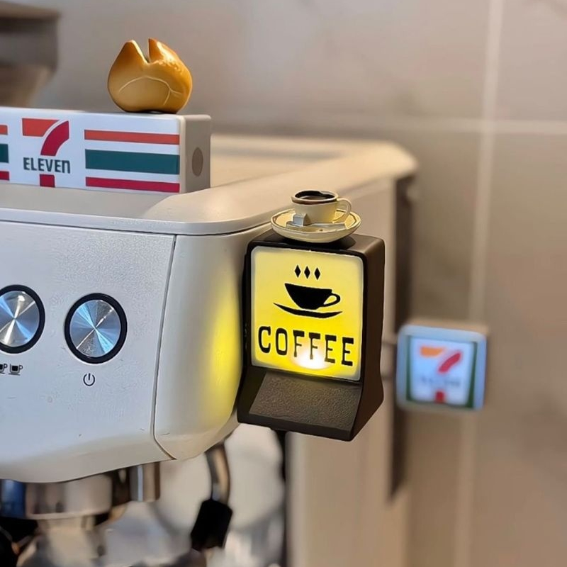 Pegatina magnética para refrigerador de cafetería, etiqueta ligera creativa para tienda de conveniencia, caja de luz familiar magnética, decoración de juguetes