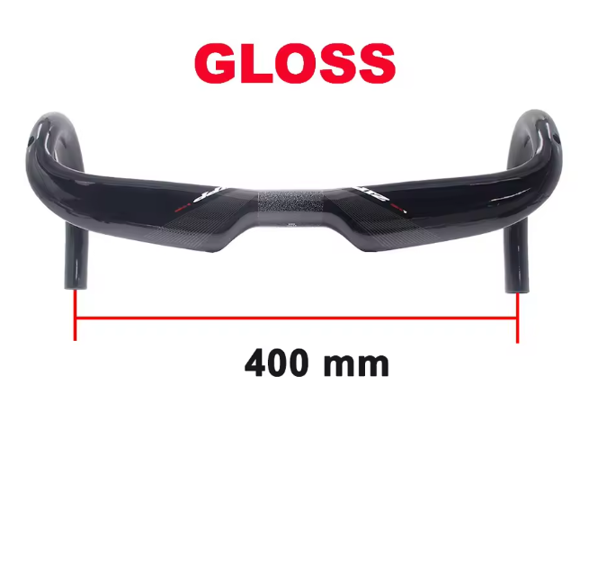 Cykelstyr i fuld carbon ud racercykel styr frempind spille mat glans carbon styr 400/420/440mm: Rød