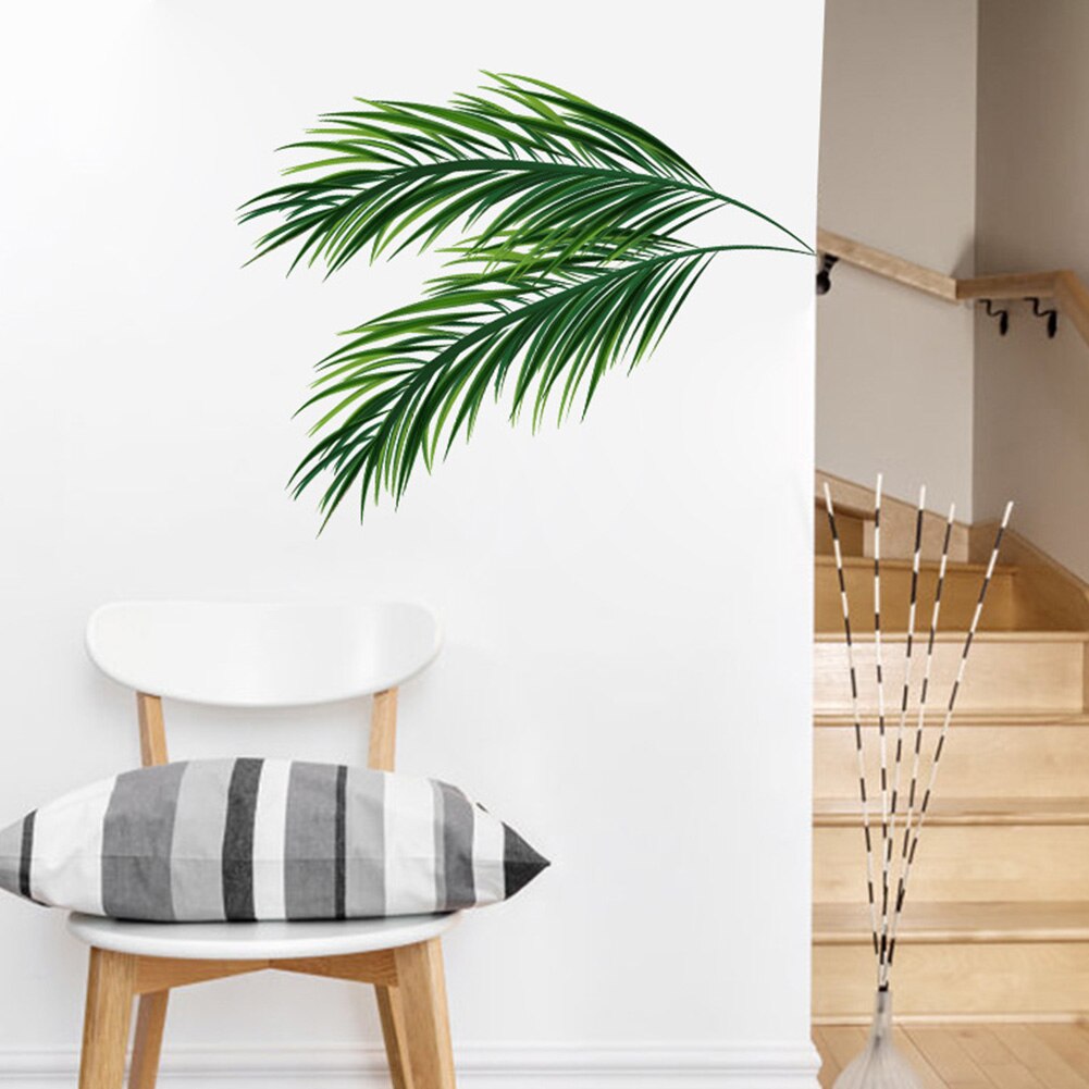 Hojas de plantas tropicales removibles adhesivo para Mural de pared, Fondo de sala de estar, calcomanía Tropical de planta, decoración de pared, fácil de Us
