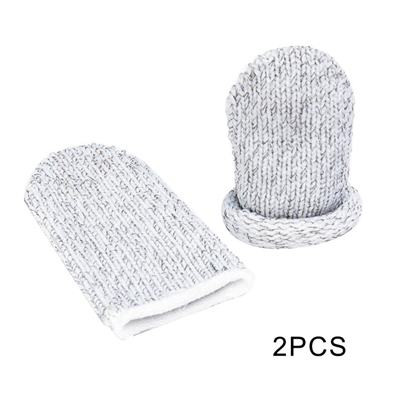 2 st gaming finger sleeves antislip anti-svett skydd för telefon spel controller finger känslig andas mobil touch: Grå