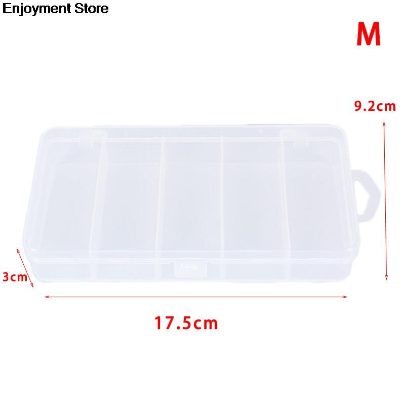 Fishing Tackle Box Bait Lure Hooks Storage Case Fishing Tool Tackle Sorting Box 5 Grid Transparent Connector Collection Tools