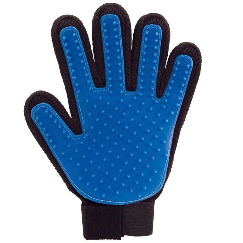 Gant en silicone pour chats | Peigne de Massage, poils d'animaux, brosse en silicone, accessoires de toilettage, fournitures de toilettage pour chats: Blue Left
