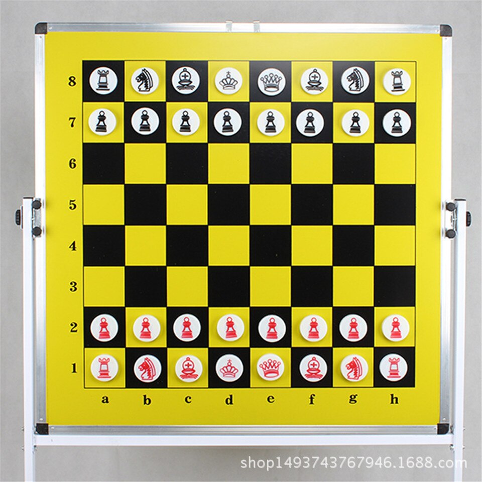 BSTFAMLY Chess Set Plastic Magnetic Chess Pieces Chess Game Teaching Chessman Diameter 65mm International Chess IA7