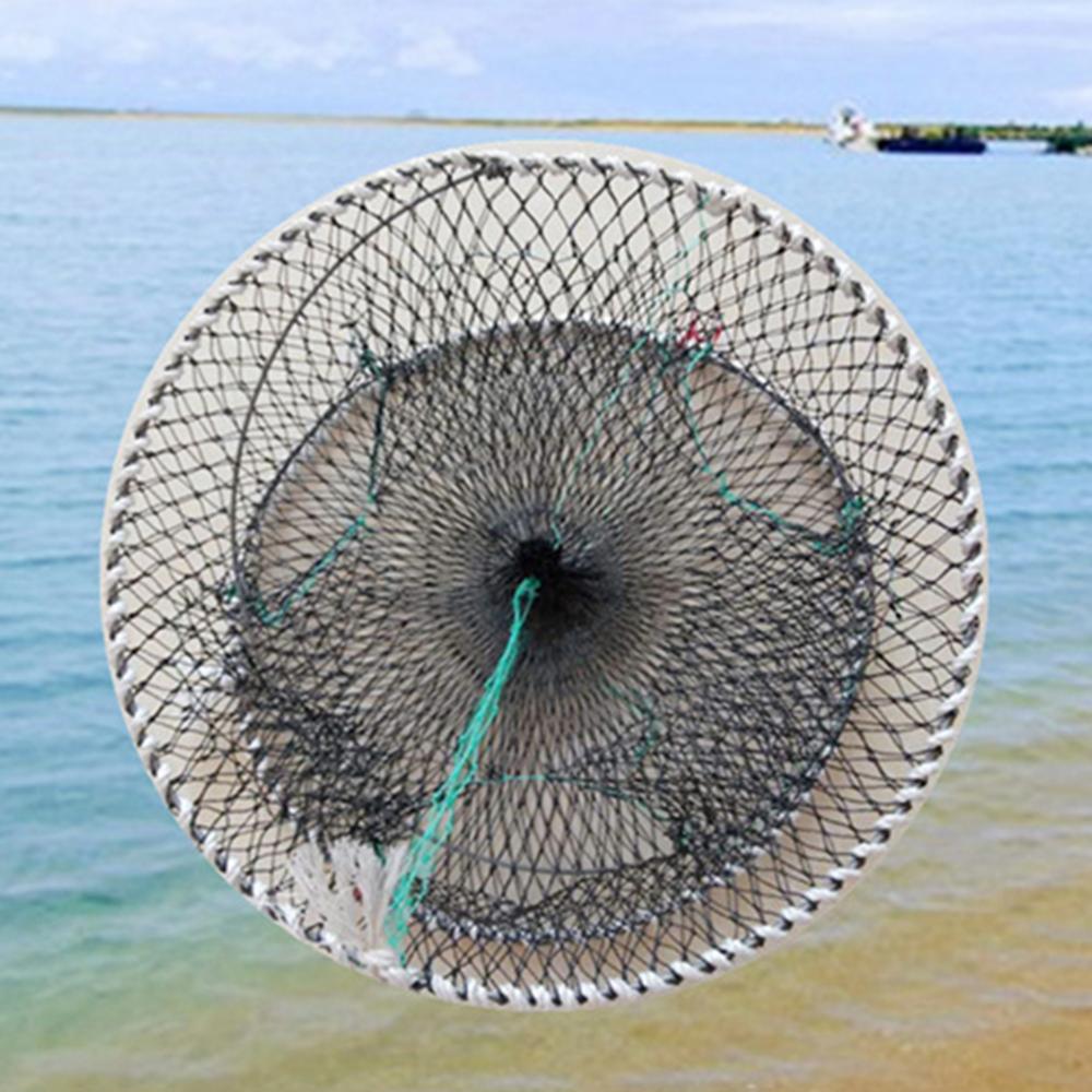 Folding Net Cage Round Shape Crab Crayfish Fishing Shrimp Catcher Bait Trap