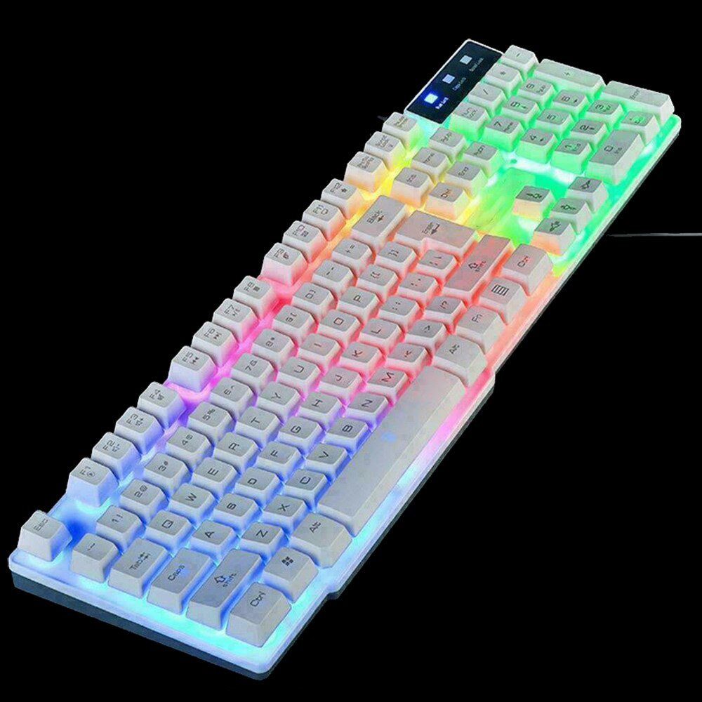 LED Gaming Keyboard Mouse Set Gaming Mouse Set LED USB Keyboard Kit Multicolor Breathing Lights Colorful Backlight