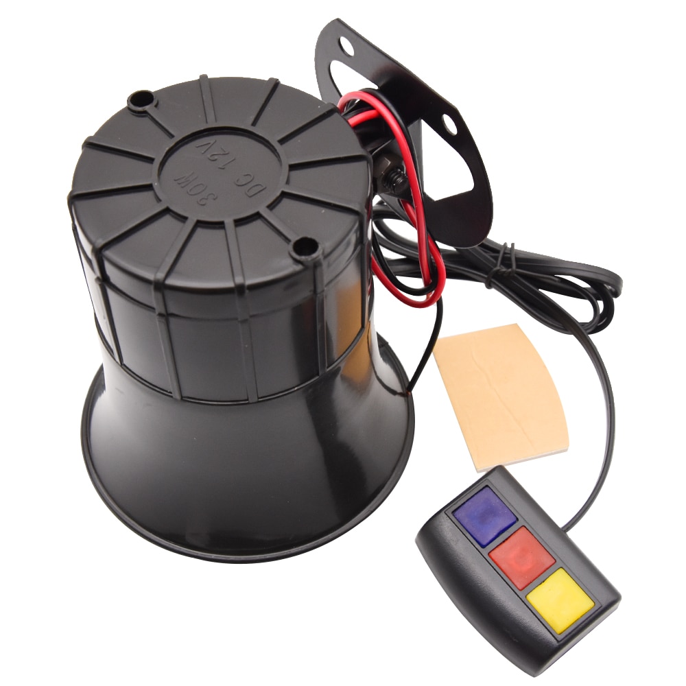3 Tone Sound Loud Car Horn Motorcycle Warning Alarm Police Fire Siren Horn Speaker Automotive Accessories Moto Loud Horns Black