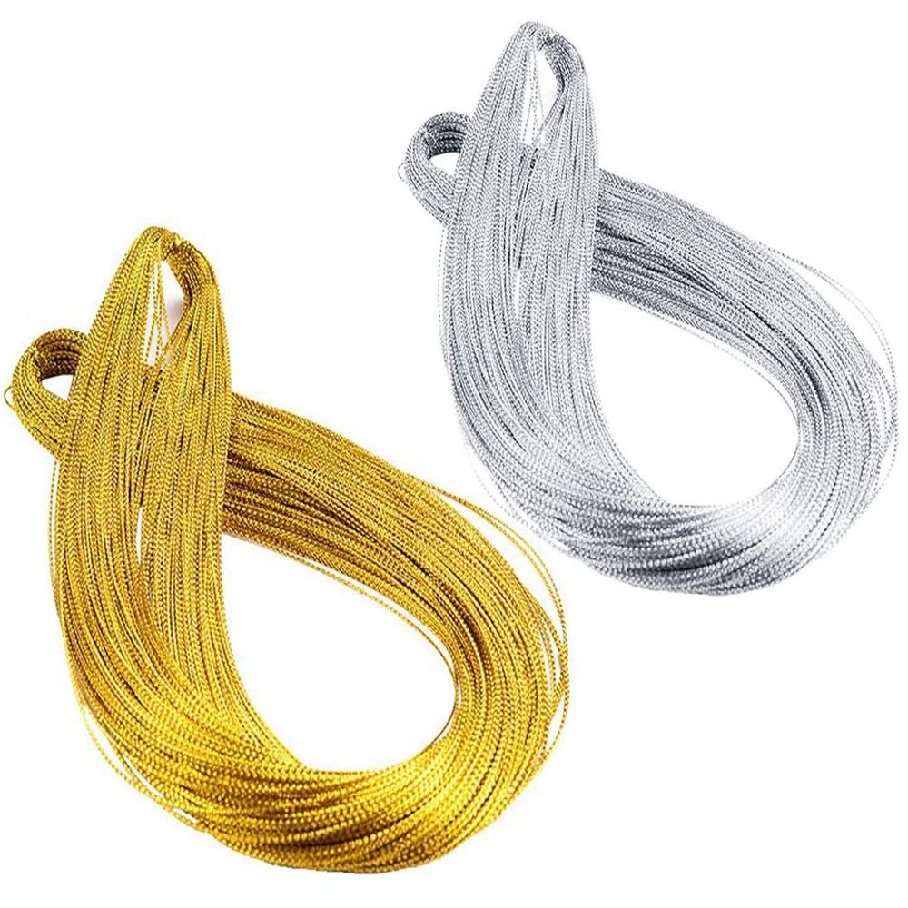Zilver Goud Koord, Metallic Tags Goud Zilver String Sieraden Draad Voor Wikkelen Haar Vlechten En Craft Maken