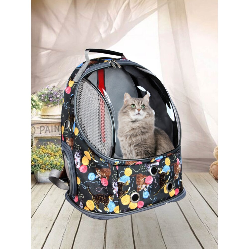 Cat Dog Carrier Travel Veterinary Bag Wheeled Suitcase Pet Extraction Box Astronaut Look Orthopedic Support Ventilated Zipper: Colourful