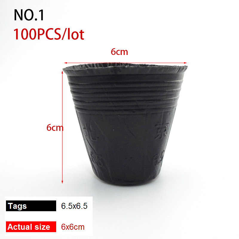 50/100 6/8/12cm plant grow pot gardening Nursery Cups planter Starters garden flower planter plastic pots Herb vegs Home tools: no.1 100pcs