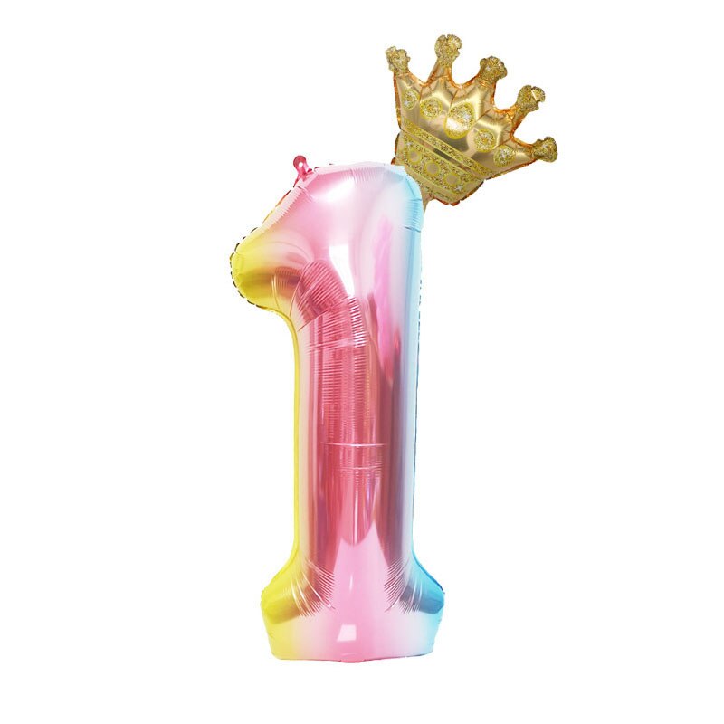 1 pc 40 inch Gradient Big Number Foil Balloons 0 1 2 3 4 5 6 7 8 9 years Old Baby Happy Birthday Party Decoration Large Balloons