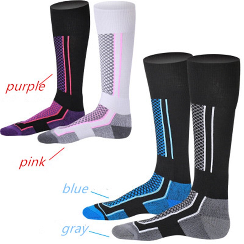 1 Paar Skiën Sokken Winter Outdoor Running Fietsen Hoge Elastische Sok Dikker Thermische Vissen Sport Accessoire Mannen Vrouwen