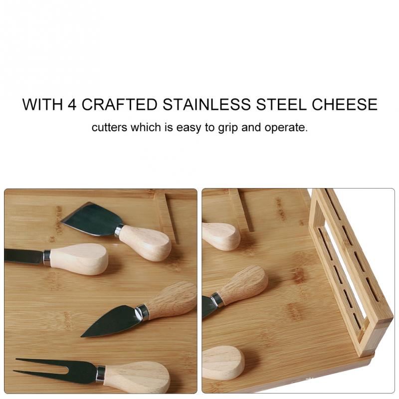 Planche à découper en bois de bambou, Kit de découpe, plateau de confiserie, planche à fromage, couverts de légumes, outil de cuisine