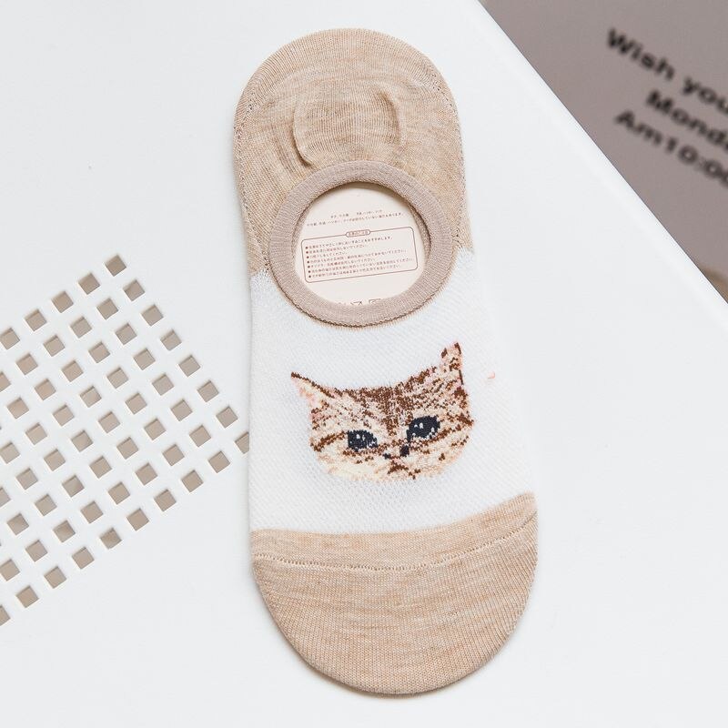 Ankelstrømper kvinders sjove dyr søde print no show sokker kvinder unisex skridsikre sokker sox tegneserie kat til kvinder: Lc0288x
