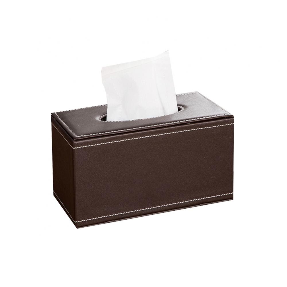 Household Faux Leather Tissue Box Car Tissue Paper Holder Storage Case Hotel Restaurant Paper Towel Dispenser: Brown Medium