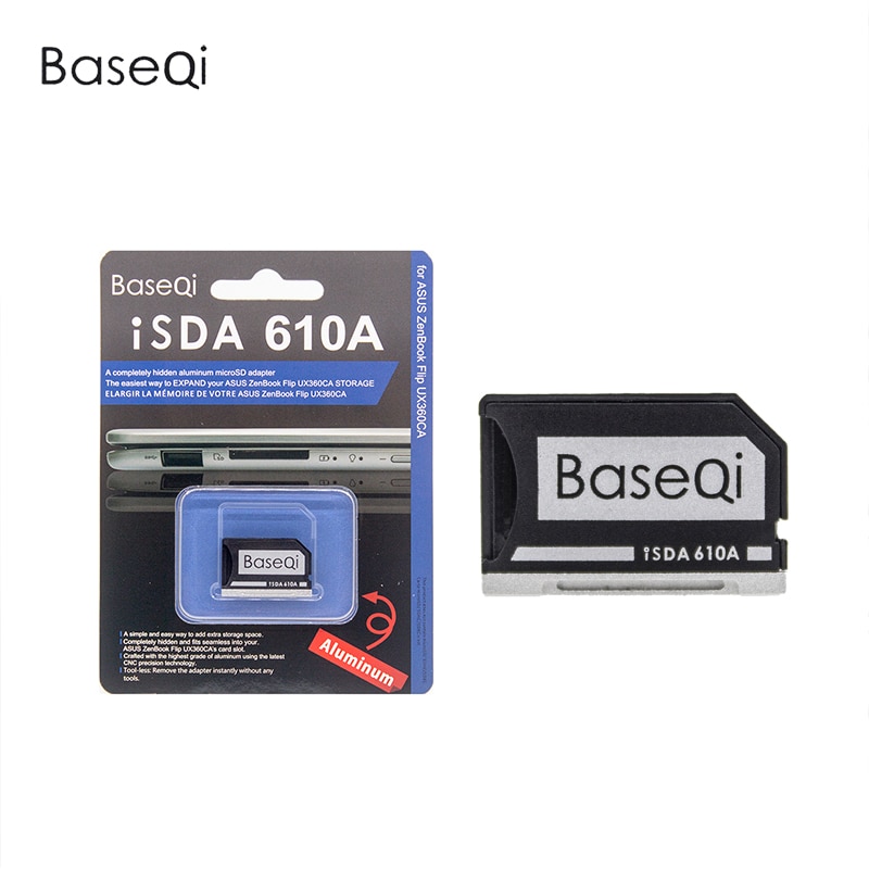 BaseQi Aluminum NinjaDrive Micro SD Card Adapter For Asus UX31A and Asus ZenBook Flip ux360CA