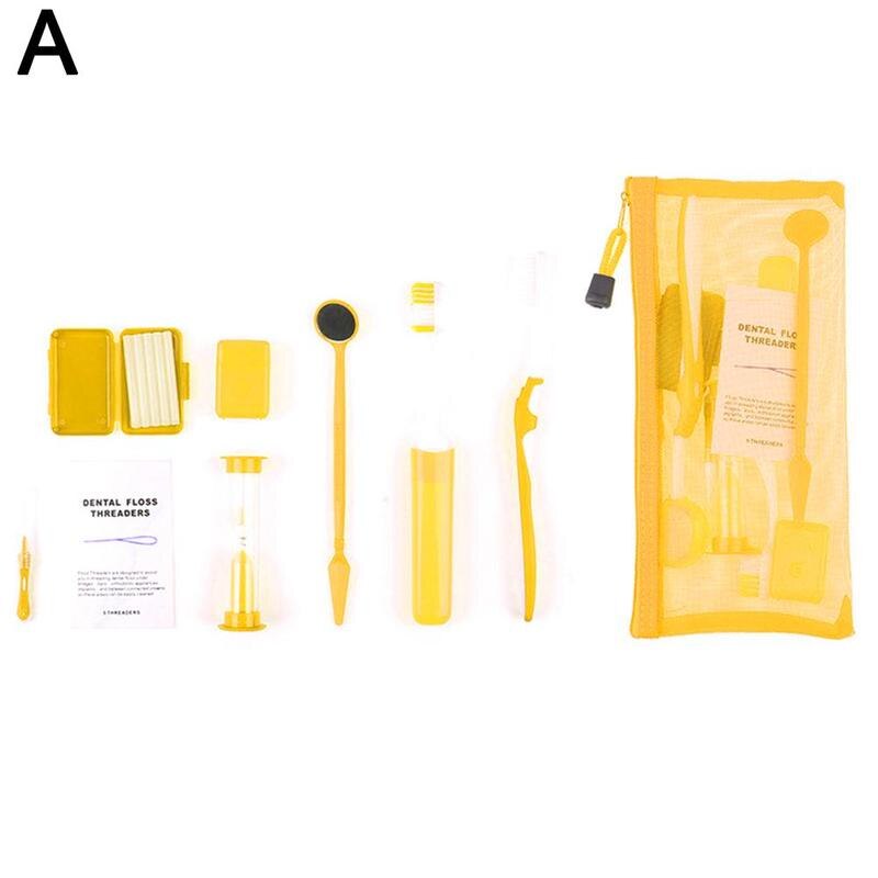 Care Kit Tandheelkundige Tand Orthodontische Kits Whitening Tool Interdentale Kit Puller Care Floss Wax Suite Tandenborstel Borstel O3r2: A