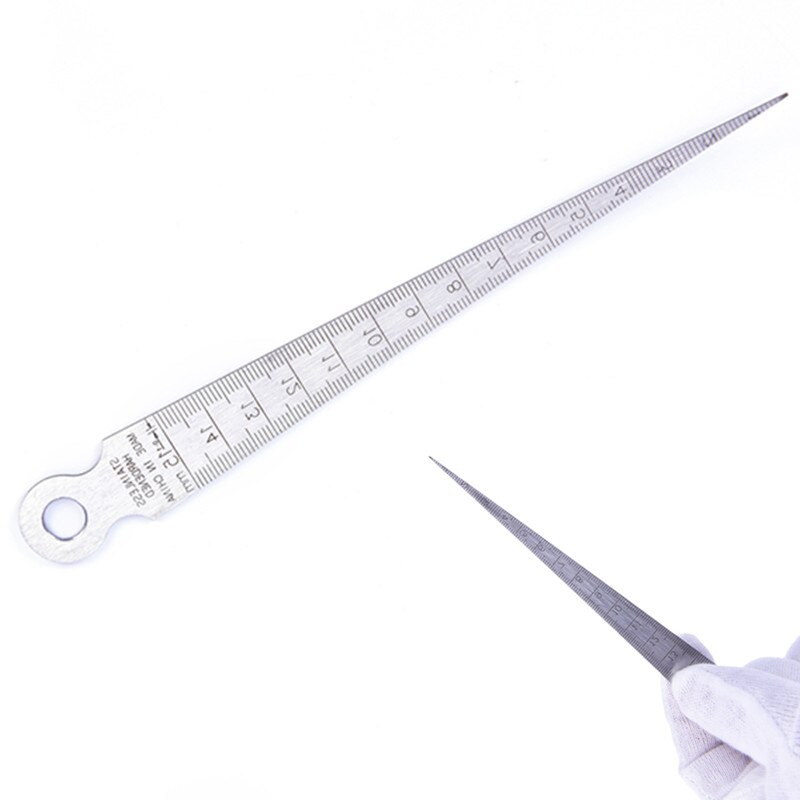 Stainless Steel Taper Gauge Feeler Gap Hole Measuring Tool Double Side Wedge Feeler Hole Gap Taper Aperture Scale 1-15mm