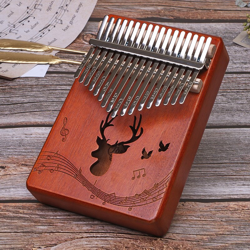 Kalimba, 17 teclas, Pulgar, Piano, de gran , dedo de caoba, Piano portátil, 17 teclas, teclado de música, instrumento