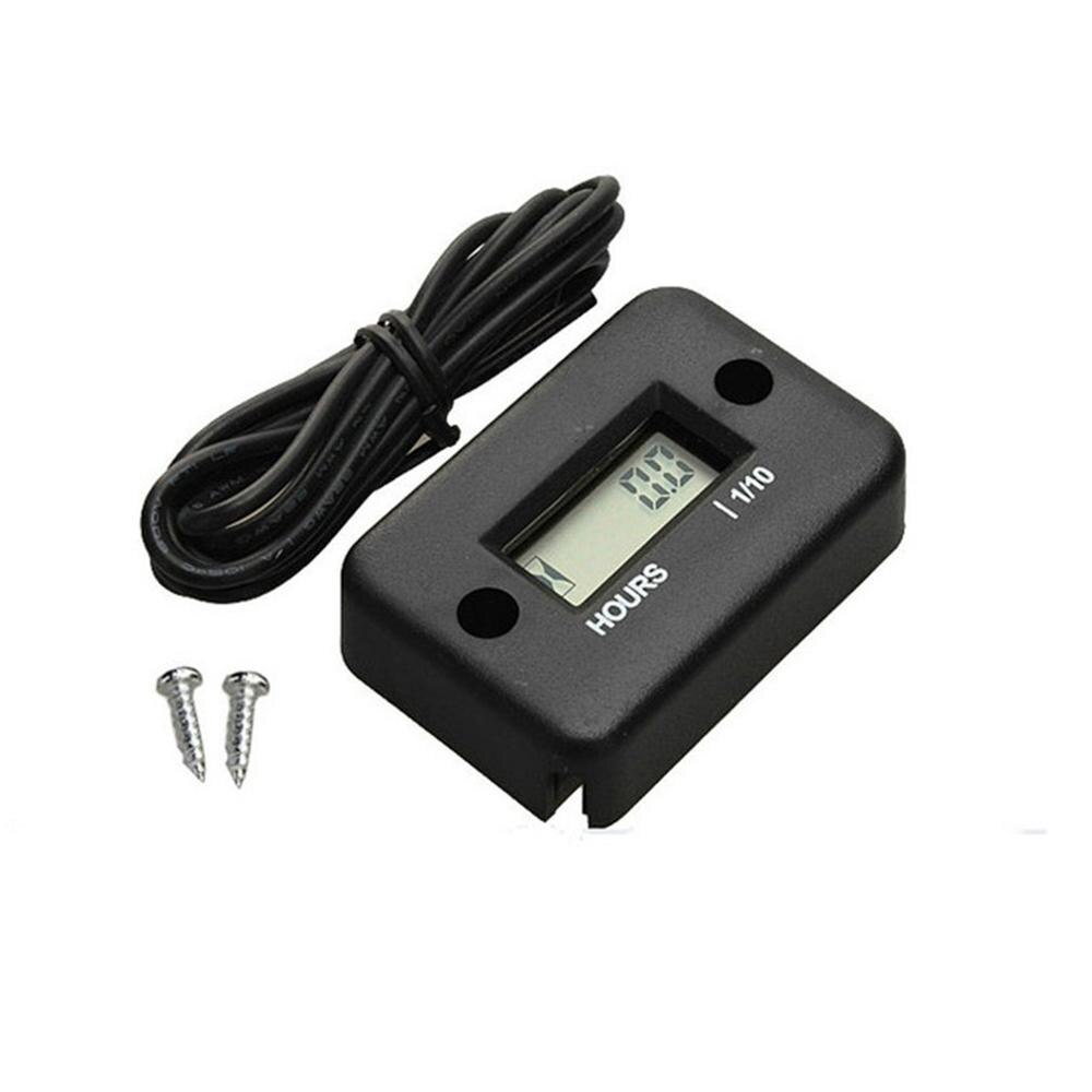 Waterproof Digital Hour Meter for Motorcycle ATV Snowmobile Boat Dirt Gas Engine LCD Digital Hour Meter: Black