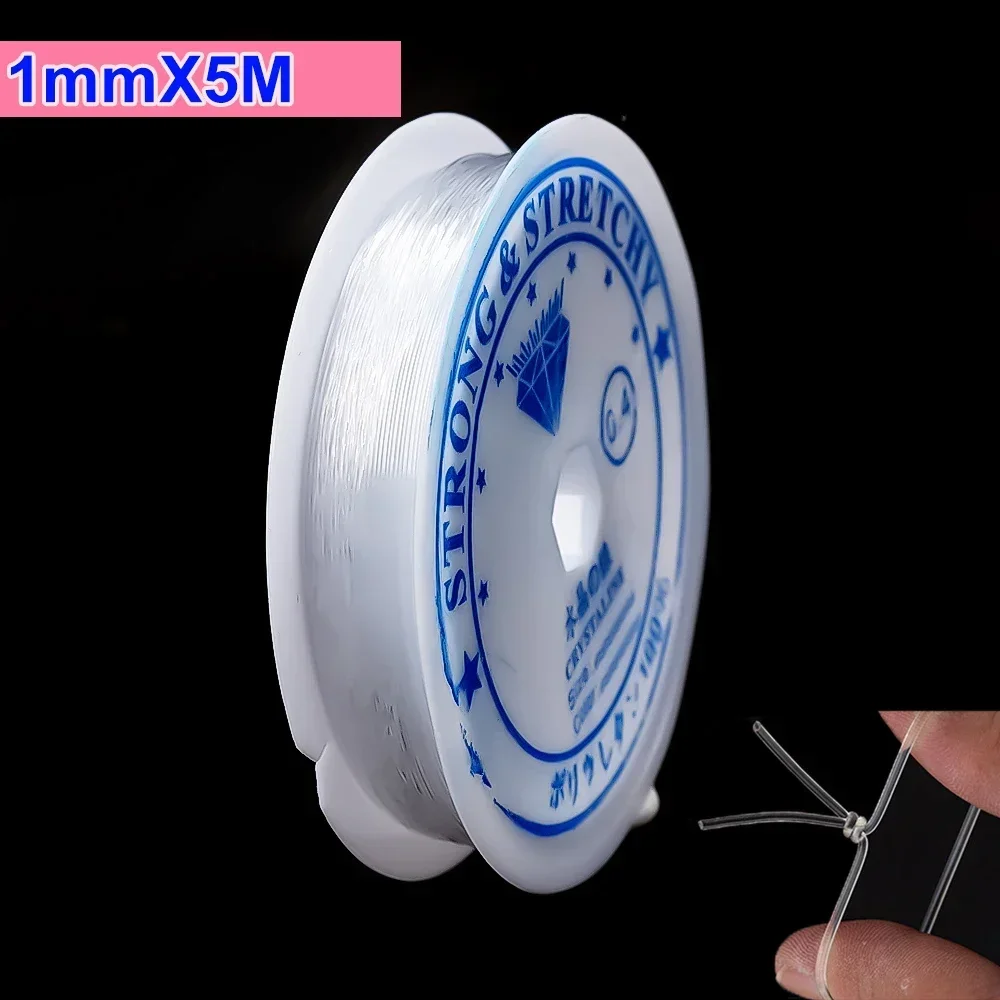 1/5PCS DIY Crystal Bracelet Rope Elastic Thread Beaded Wearing Beads Bracelet Rope Rubber Band Fishing Line Rope Jewelry Making: 10mm / Gold