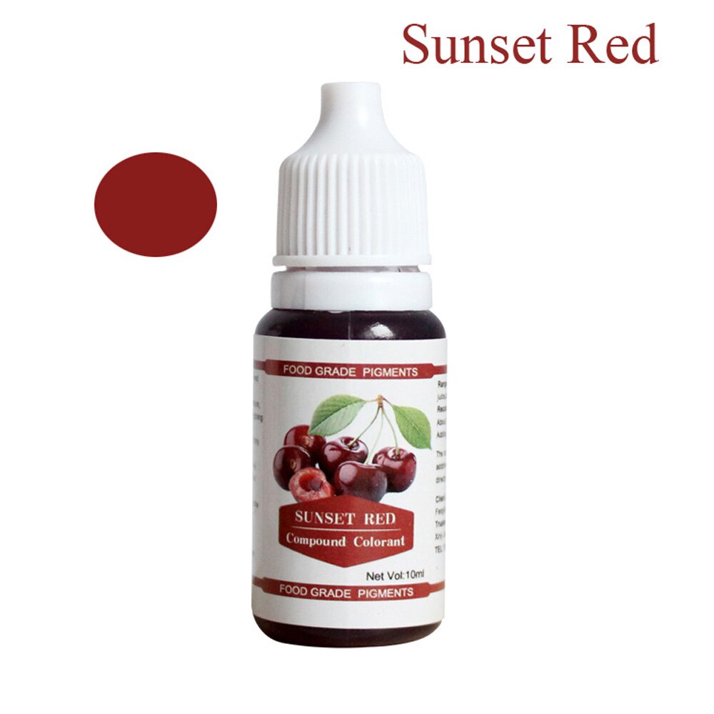 12 Kleuren 10Ml Macaron Ijs Cake Kleurstof Ingrediënten Cake Fondant Bakken Cake Eetbare Kleur Kleurstof Alimentaire: Sunset Red