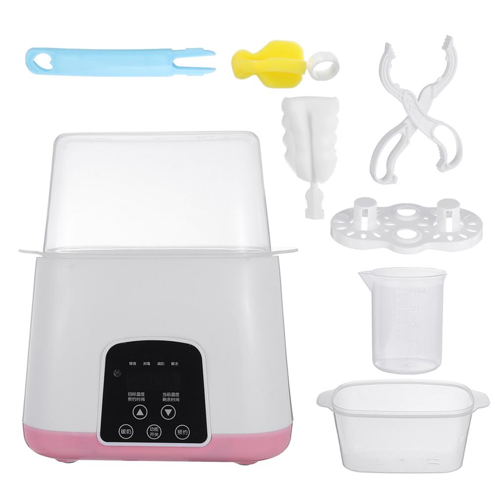 6 in 1 Multi-funktion Automatische Intelligente Thermostat Baby Flasche Wärmer Milch Flasche Desinfektion Schnell Warme Milch Sterilisatoren: Rosa uns Stecker