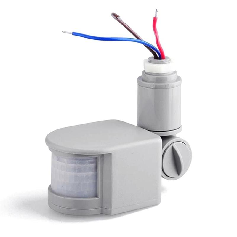 Infrared PIR Motion Sensor Switch Motion Sensor Light Switch AC 220V Outdoor with LED 12V Automatic Infrared Light U7T7: gray