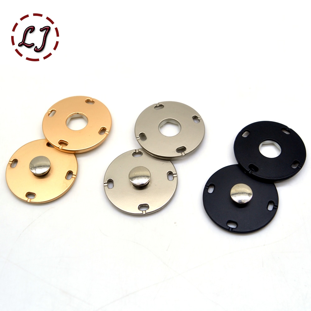 10pcs/lot gold black big head Metal Snap Fasteners Press Button for suit jacket clasp mink coat accessories DIY