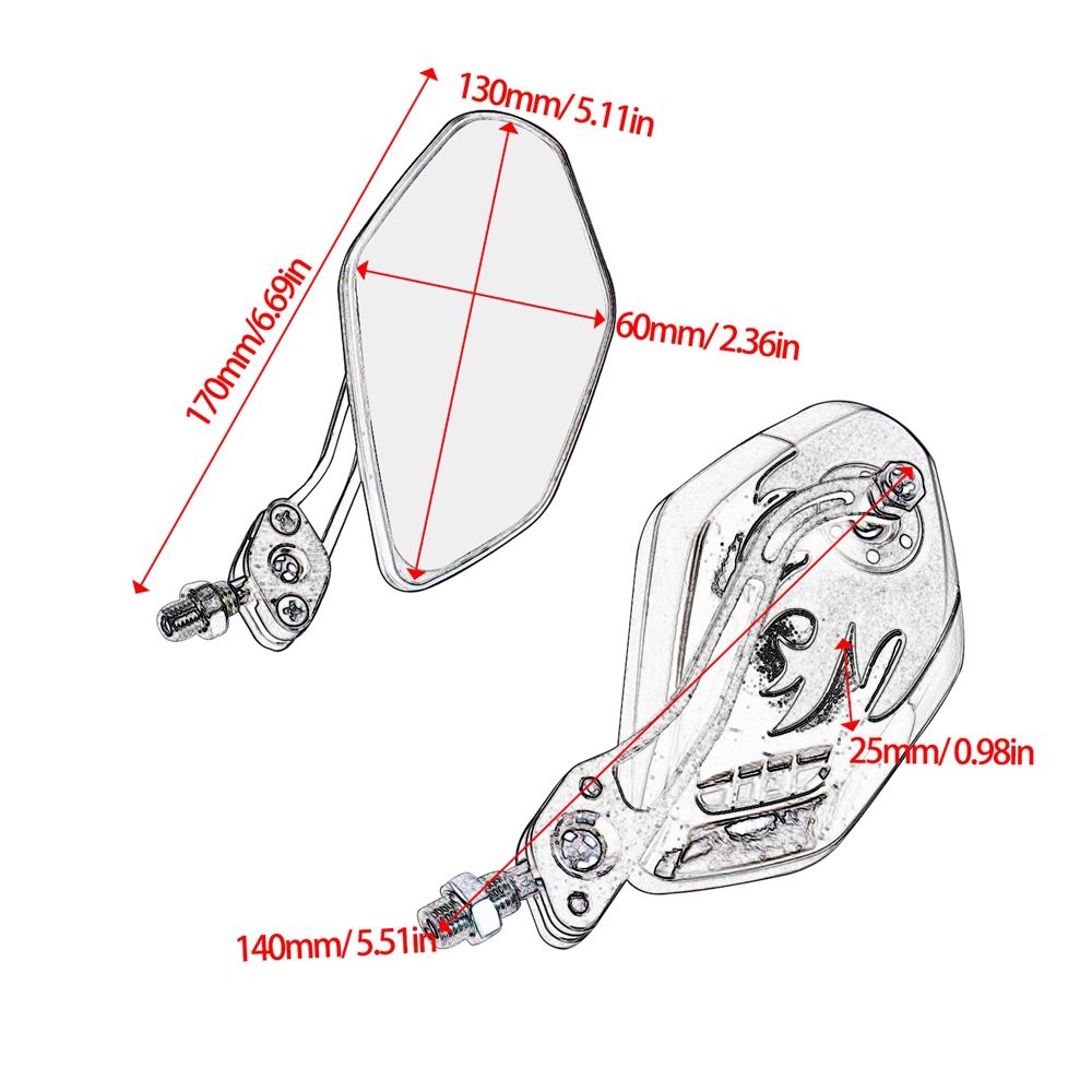 2 Stks/set 8/10Mm Aluminium Motor Scooter Motorfiets Stuur Mount Achteruitkijkspiegels