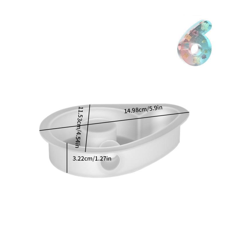 Molde de silicona de resina epoxi para candelabro Digital geométrico, soporte de vela de números árabes, yeso, decoración, bricolaje, 0-9: plum