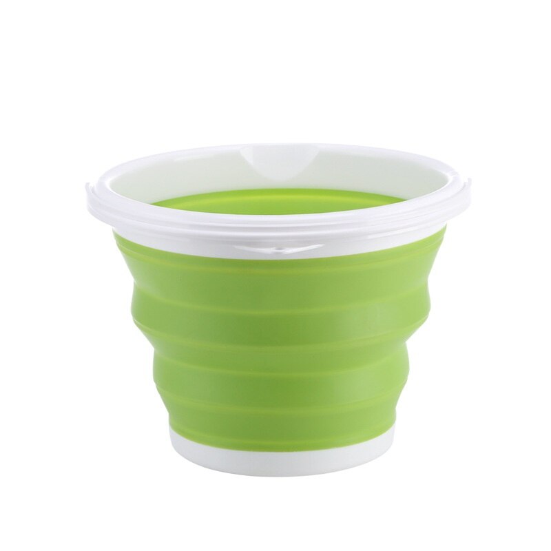 Collapsible Bucket 10L/5L/3 Portable Folding Bucket Lid Silicone Car Washing Bucket Children Outdoor Fishing Travel Home Storage: Green-22-17cm-3l