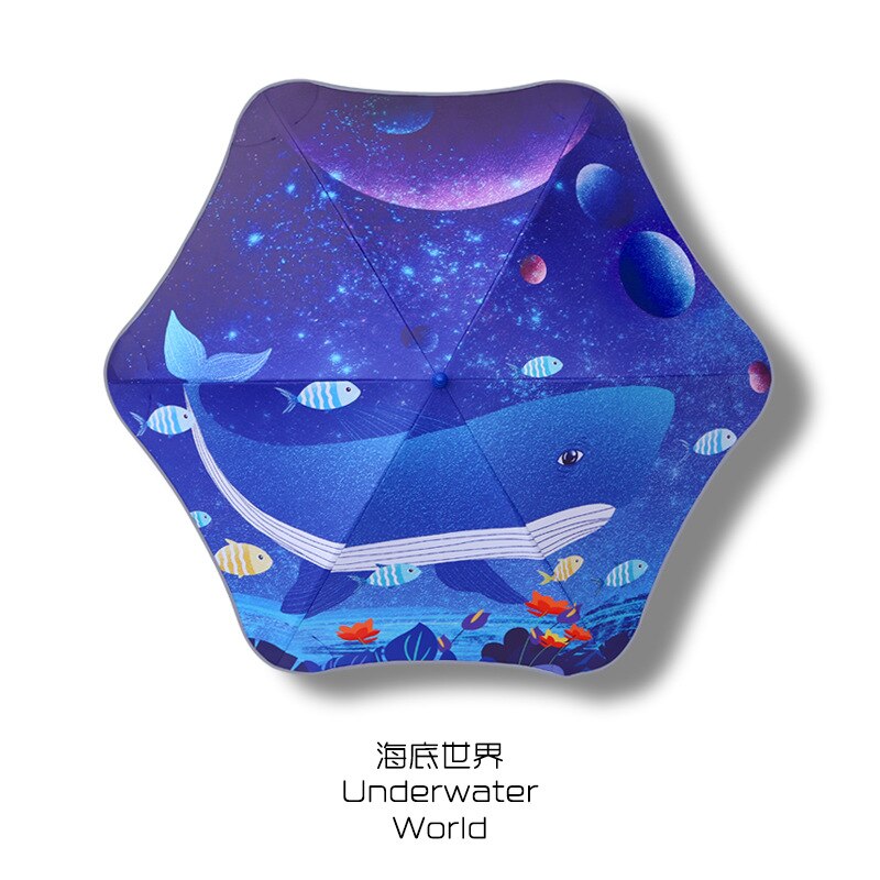 Cute Cartoon Children Umbrella with Night Reflective Strips Long-handle Kids Umbrella for School: Style 7