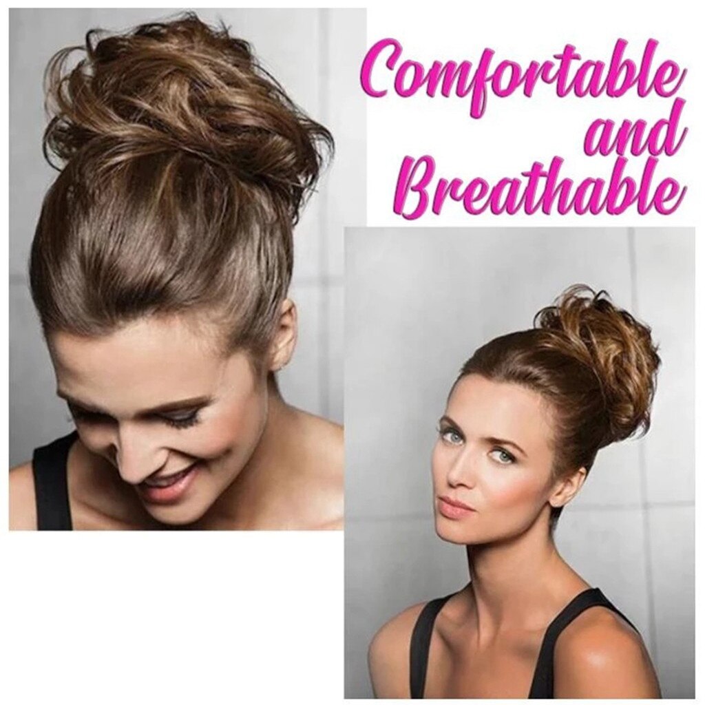 Lett å ha på seg stilig hår sirkel kvinner jenter strikker rotete bolle ligas para cabello kvinner hårverktøy hår smultring magisk hår stil